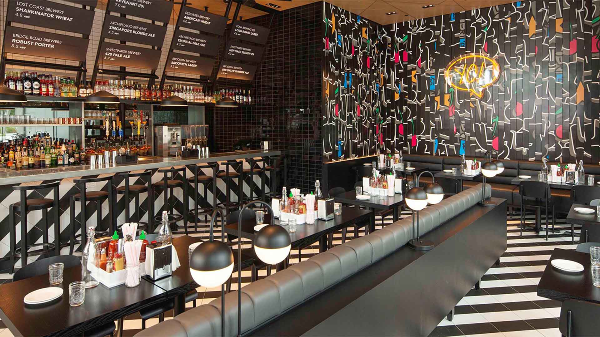 Interior of Black Tap, a restaurant for New Year's Eve dinner in Singapore