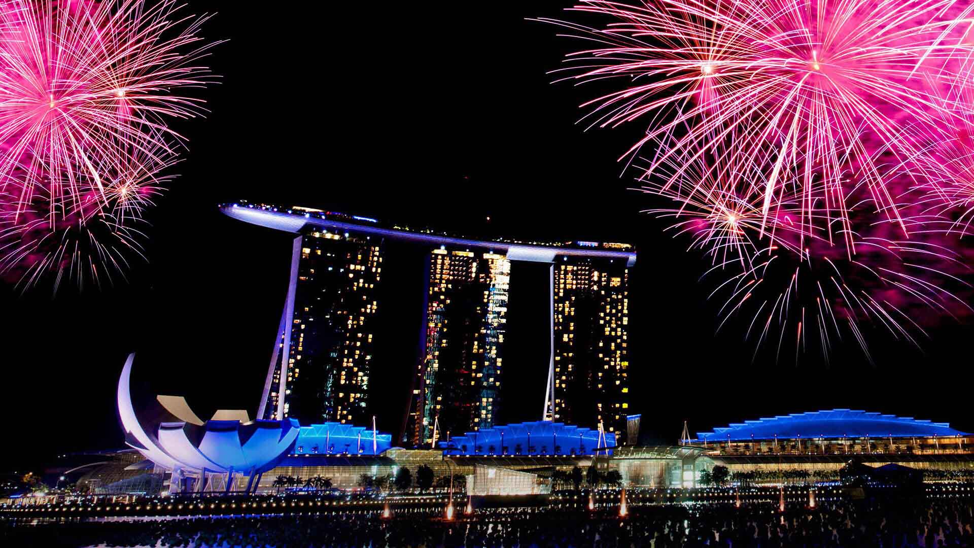 2025 New Year's Eve fireworks at Marina Bay, Singapore