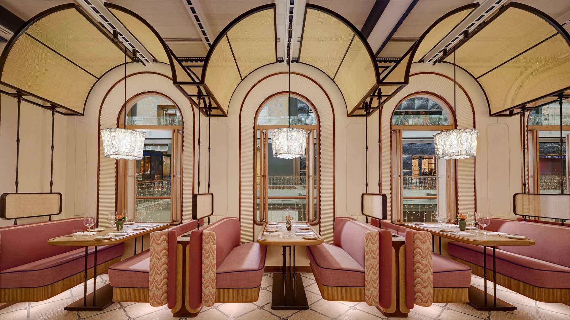 Interior of Maison Boulud, a French restaurant for New Year's Eve dinner in Singapore