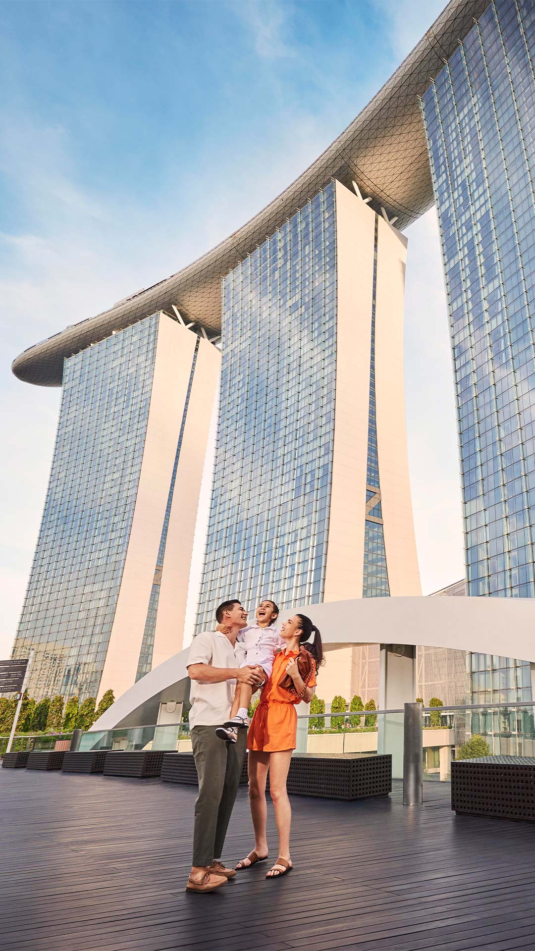 Family enjoying their time at one of the best kids-friendly hotel in Singapore, Marina Bay Sands