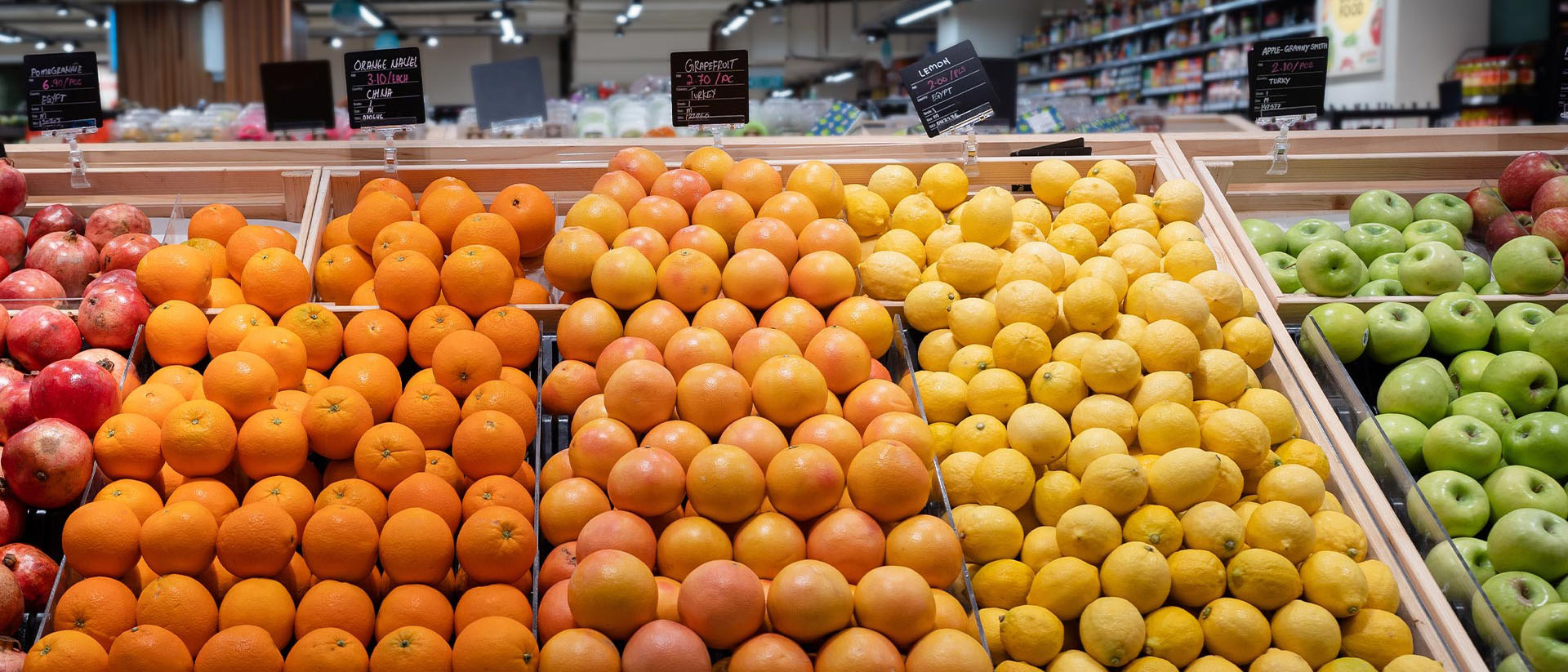 Selection of fruits and vegetables at a supermarket in Marina Bay Sands