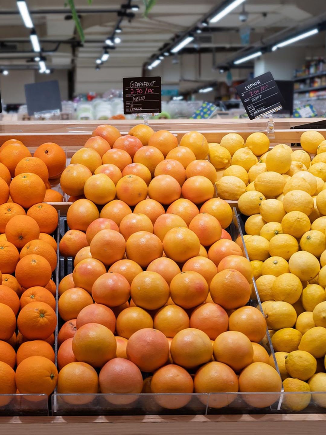 Selection of fruits and vegetables at a supermarket in Marina Bay Sands