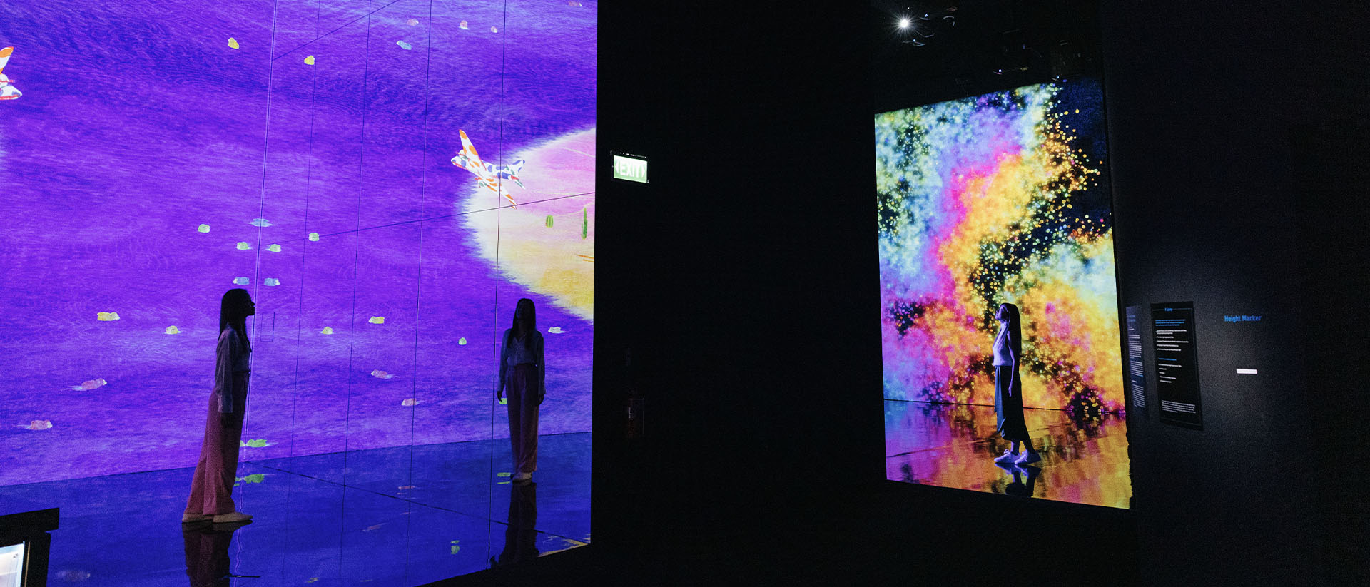 Immersive digital art at a virtual reality themed musuem in Singapore