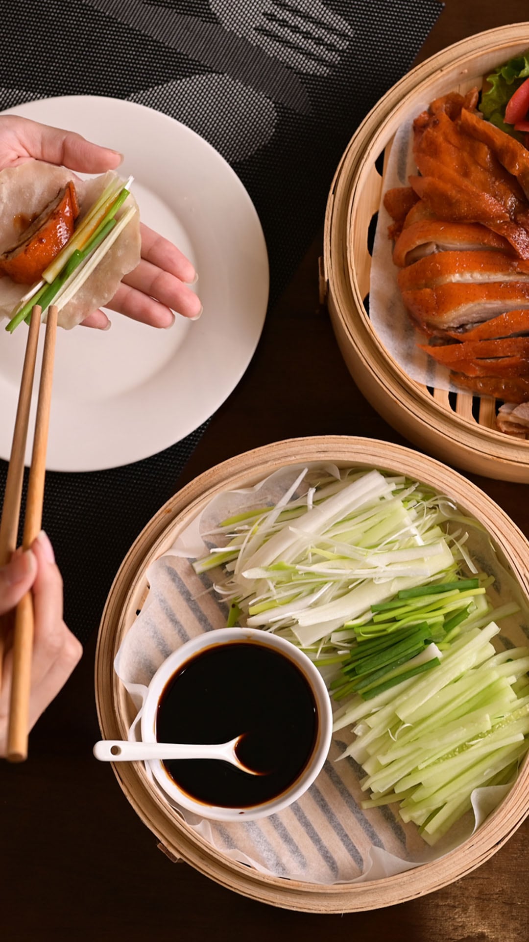 Making a Wrap with Peking Duck Skin