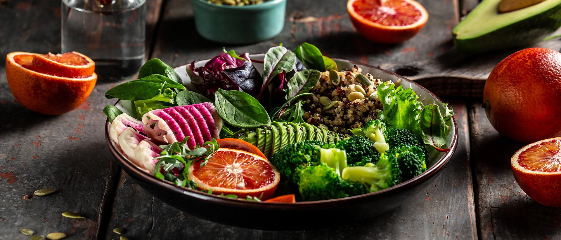 Vegetarian friendly food with avocado and nuts served at the best vegetarian-friendly restaurants in Singapore