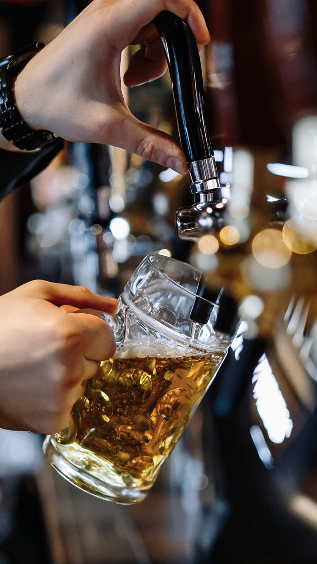 Beer being prepared at the best beer bar in Singapore