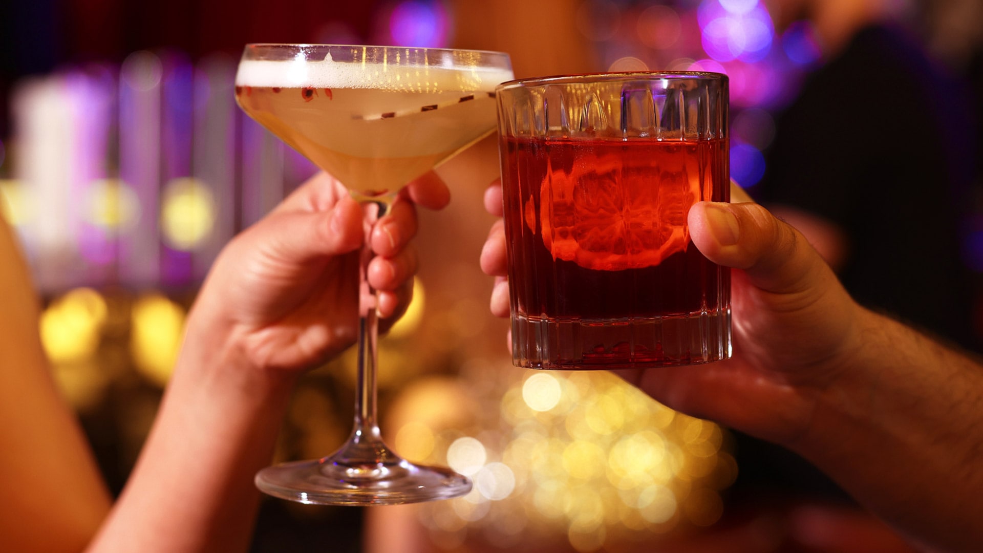 Cocktails served at a bar on Ladies' Night