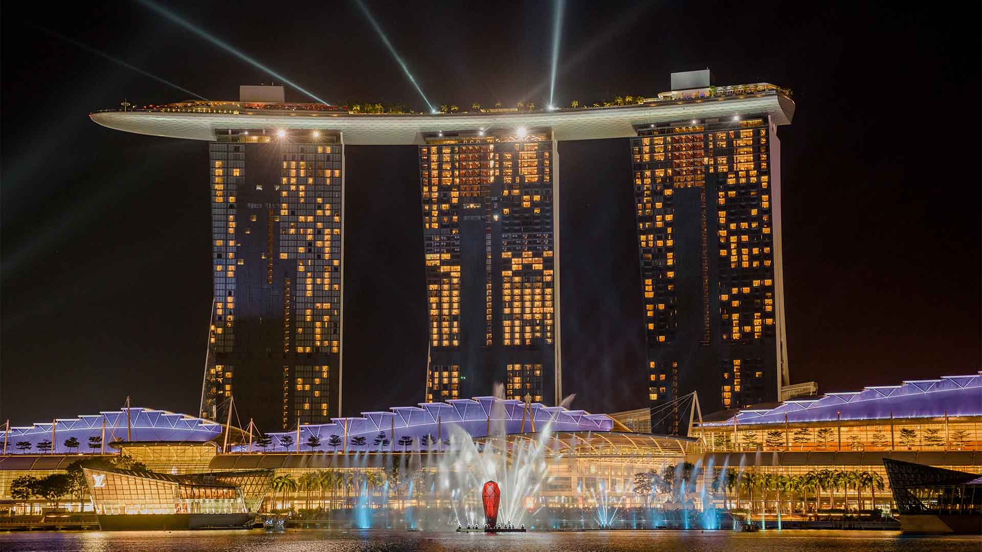 Light and Water Show in Singapore on Thanksgiving