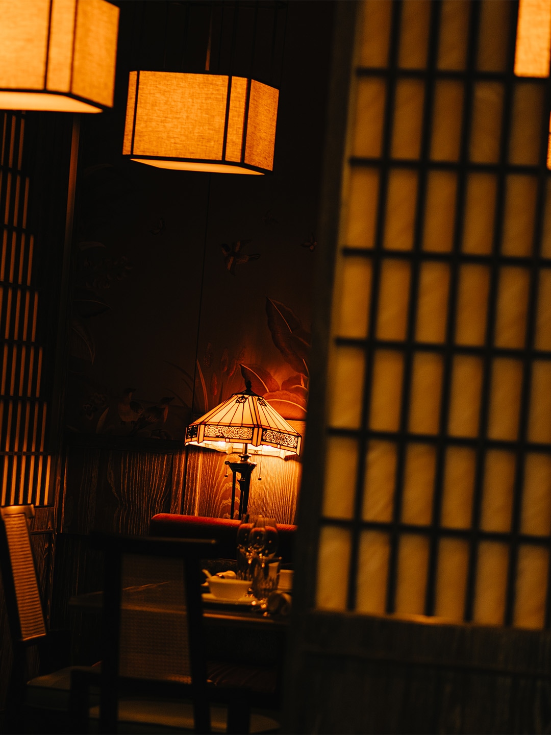 Interior of a chinese restaurant in Singapore