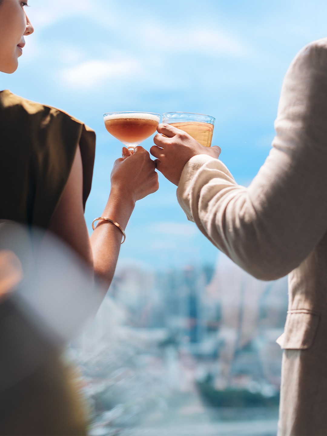 Rooftop bar with a view of Singapore