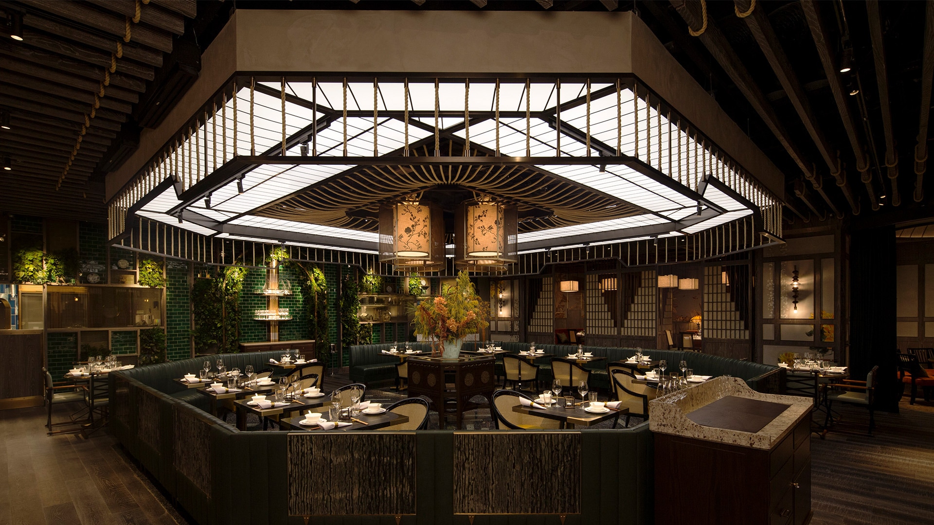 Interior of Mott32, a Chinese fine dining restaurant