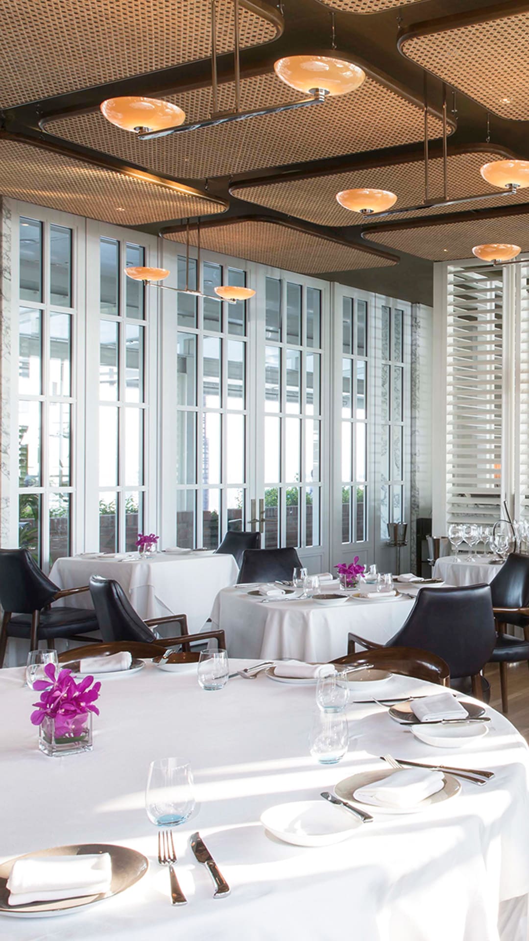 Interior of Spago, a rooftop restaurant