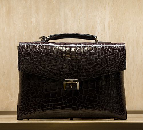 Brioni: Alligator Single Compartment Briefcase