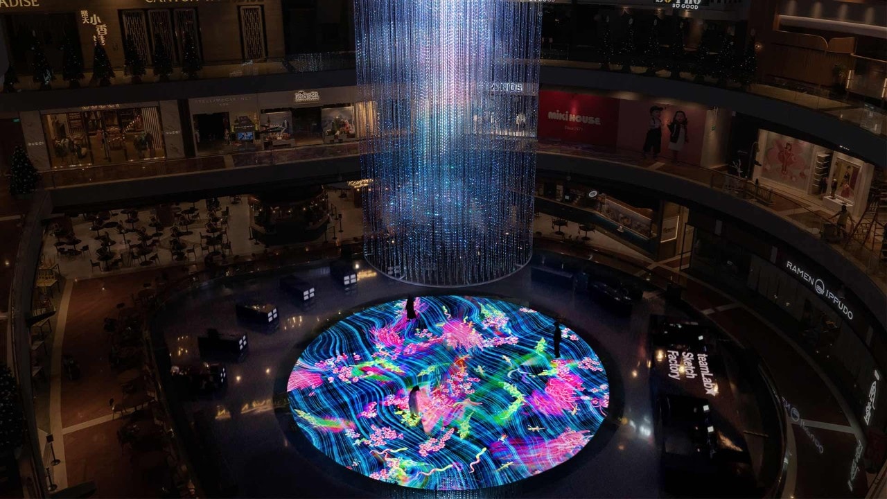 View of the Digital Light Canvas at The Shoppes at Marina Bay Sands