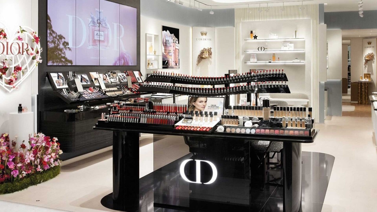 Makeup and beauty products on display at Dior Beauty, Marina Bay Sands