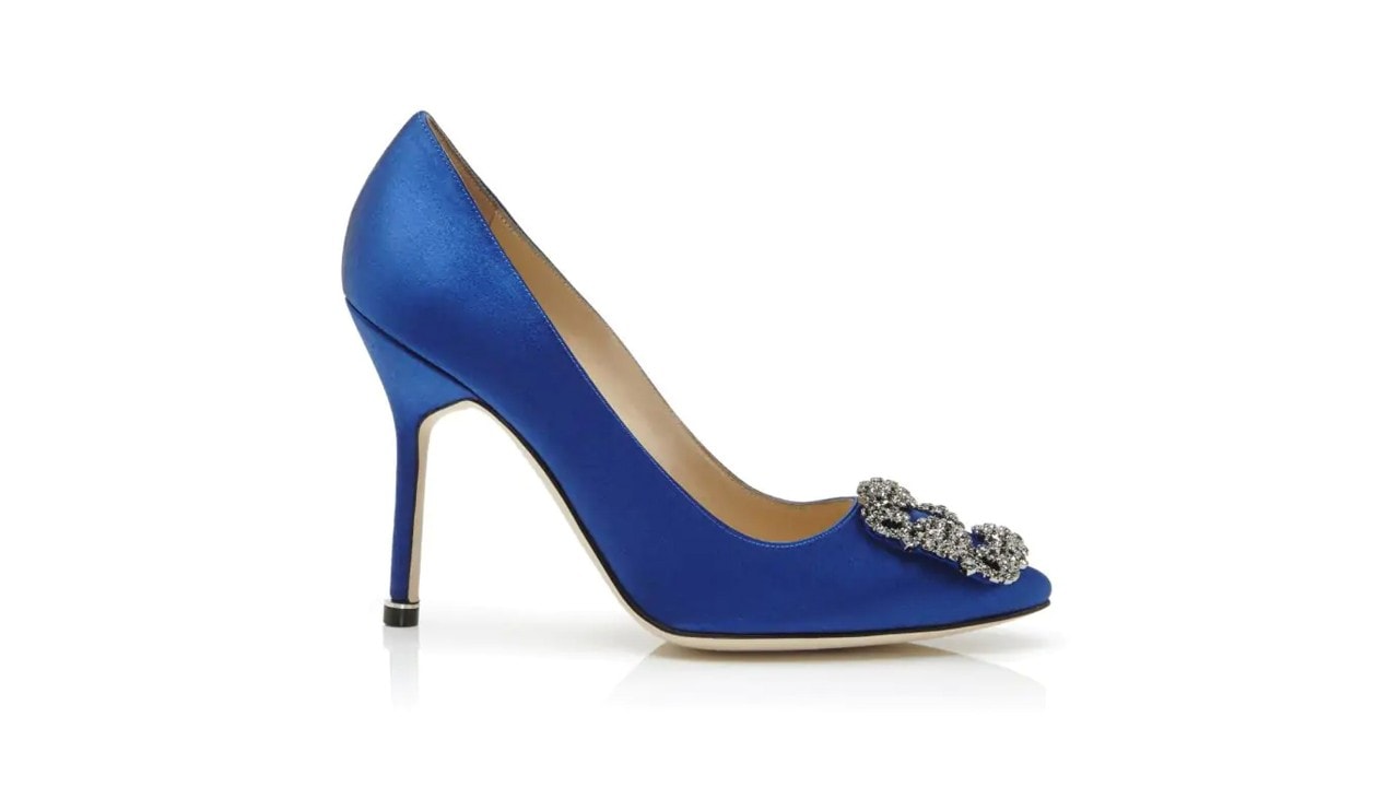 Manolo Blahnik's Hangisi heel in blue