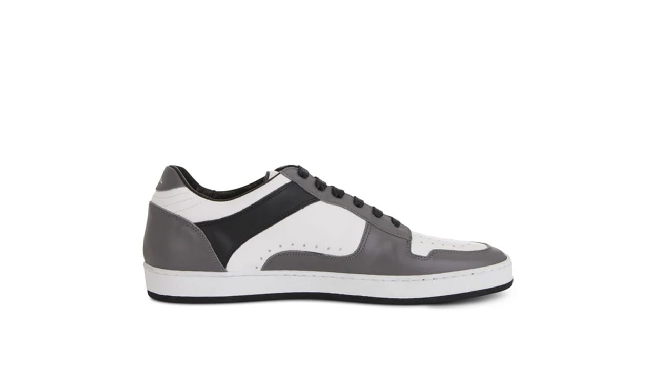 Sneaker in black, grey and white, by Paul Smith, a popular shoe brand in Singapore